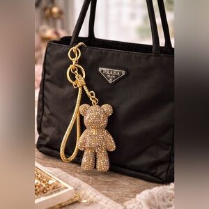 ✨🐻 Sparkly Teddy Bear Bag Charm / Keychain 💎
